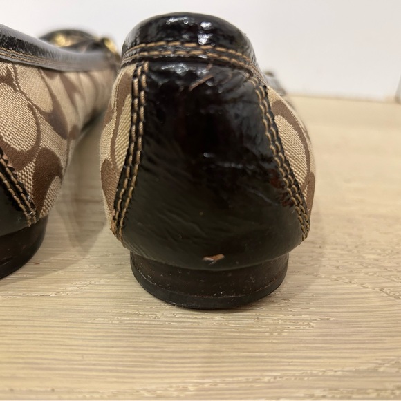 Coach Katrin Brown Logo Slip-On Flats with Gold Accents - Picture 5 of 5